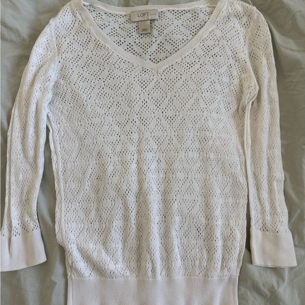 LOFT see through white top for layering XXSP